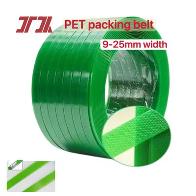 9-25mm PET 포장 벨트 PET 플라스틱 스틸 스트래핑 100% 병 재활용 소재 파쇄 PET 포장 스트래핑