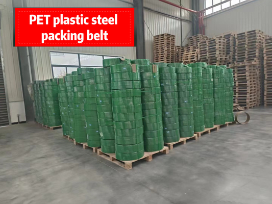 PET 포장 벨트, 폴리에틸렌 PET 포장 벨트, 고온 저항성 PET 플라스틱 철강 벨트, 너비: 9-32mm