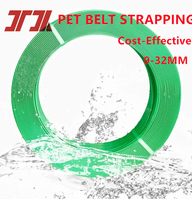 녹색 색상 20Kg 폭 폴리에스터 PET 스트랩 1200 길이 깨지기 강도