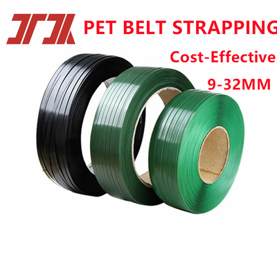 9-32mm 맞춤 녹색 엠보싱 PET 스트랩 4 출력 제조 기계 GUOMAO 모터와 자동 PLC 제어