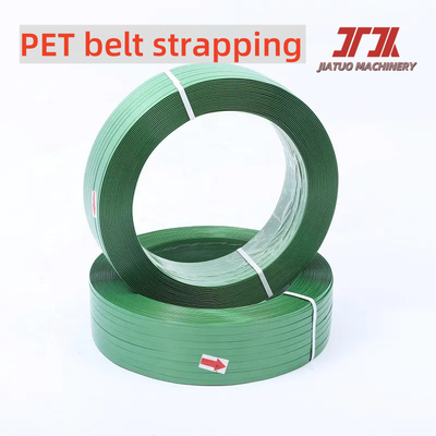 강한 긴장 녹색 엠보스 플라스틱 PET 스트랩링 팔레트용 무거운 화물 포장 9-32mm 허용 ±0.3mm
