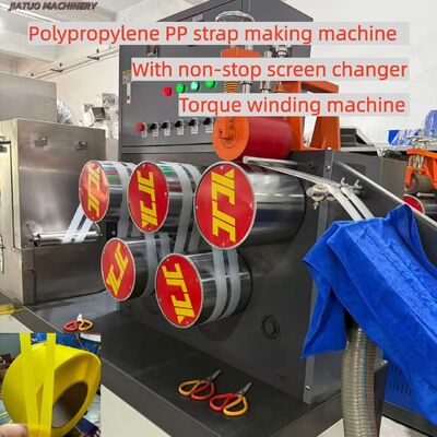 PLC 통제와 자동적인 스크린 변경자 230-260kg/h를 가진 높은 능률적인 PP 결박 생산 기계