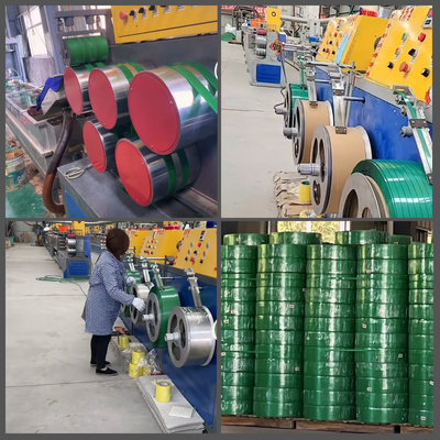110mm 단일 나사 PET 스트랩 추출 라인 PLC 제어 및 자동 와이더