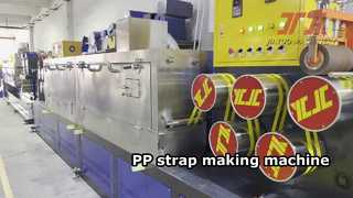 PLC 제어 기능을 갖춘 PP PET 스트랩 제작 기계로 견고성과 긴 길이가 우수합니다.